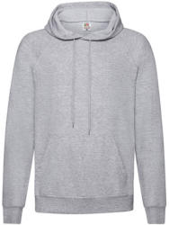 Fruit of the Loom Férfi Pulóver Kapucnis Hosszú ujjú Fruit of the Loom Lightweight Hooded Sweat - S, Heather szürke