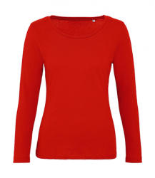 B&C Collection Női hosszú ujjú organikus póló B and C Organic Inspire LSL T /women T-shirt 2XL, Tűzpiros