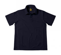 B and C Uniszex rövid ujjú galléros póló munkaruha B and C Coolpower Pocket Polo S, Sötétkék (navy)