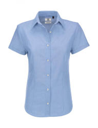 B&C Collection Női rövid ujjú blúz B and C Oxford SSL/women Shirt L, Oxford kék