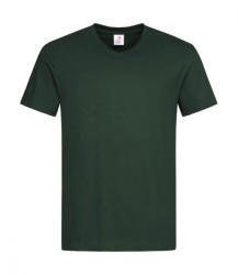 Stedman Férfi rövid ujjú póló Stedman Classic-T V-Neck L, Sötétzöld