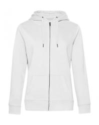 B&C Collection Női kapucnis hosszú ujjú pulóver B and C QUEEN Zipped Hooded /women S, Fehér
