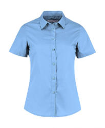 Kustom Kit Női rövid ujjú blúz Kustom Kit Women's Tailored Fit Poplin Shirt SSL 2XL, Világos kék