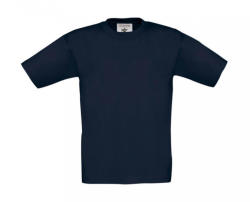 B&C Collection Gyerek rövid ujjú póló B and C Exact 150/kids T-Shirt 7/8 (122/128), Világos sötétkék (navy)