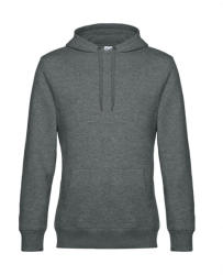 B&C Collection Uniszex kapucnis hosszú ujjú pulóver B and C KING Hooded M, Heather Mid Szürke