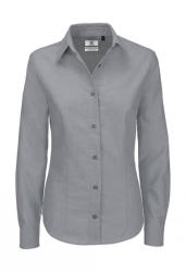 B&C Collection Női hosszú ujjú blúz B and C Oxford LSL/women Shirt 5XL, Silver Moon