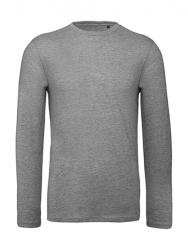B&C Collection Férfi hosszú ujjú organikus póló B and C Organic Inspire LSL T /men T-shirt S, Heather szürke