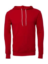 Bella+Canvas Uniszex kapucnis hosszú ujjú pulóver Bella Canvas Unisex Poly-Cotton Pullover Hoodie XS, Piros