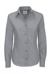 B&C Collection Női hosszú ujjú blúz B and C Oxford LSL/women Shirt 4XL, Silver Moon