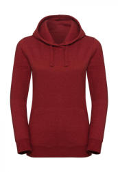 Russell Női kapucnis hosszú ujjú pulóver Russell Europe Ladies' Authentic Melange Hooded Sweat XL, Téglavörös Piros Melange