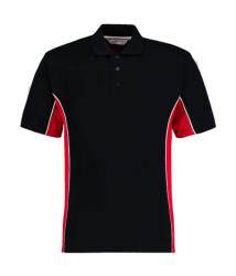 Kustom Kit Férfi rövid ujjú galléros póló Kustom Kit Classic Fit Track Polo 2XL, Sötétkék (navy)/Piros/Fehér
