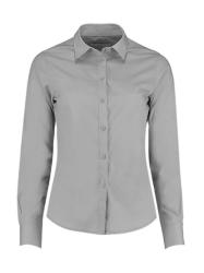 Kustom Kit Női hosszú ujjú blúz Kustom Kit Women's Tailored Fit Poplin Shirt 2XL, Világos szürke