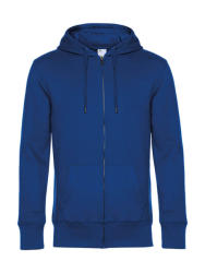 B&C Collection Férfi kapucnis hosszú ujjú pulóver B and C KING Zipped Hooded XL, Királykék