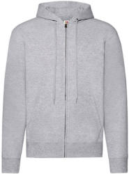 Fruit of the Loom Férfi Pulóver Kapucnis Hosszú ujjú Fruit of the Loom Classic Hooded Sweat Jacket - XL, Heather szürke