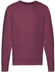 Fruit of the Loom Férfi pulóver hosszú ujjú Fruit of the Loom Lightweight Raglan Sweat - S, Burgundi vörös