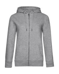 B&C Collection Női kapucnis hosszú ujjú pulóver B and C QUEEN Zipped Hooded /women XS, Heather szürke