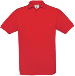 B and C Férfi galléros póló rövid ujjú B&C Piqué Polo Safran - PU409 - L, Piros
