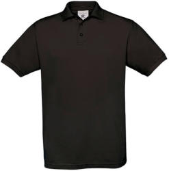 B and C Férfi galléros póló rövid ujjú B&C Piqué Polo Safran - PU409 - 2XL, Fekete