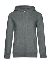 B&C Collection Női kapucnis hosszú ujjú pulóver B and C QUEEN Zipped Hooded /women XS, Heather Mid Szürke