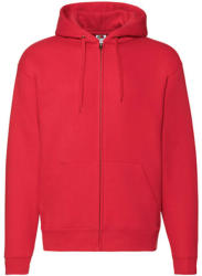 Fruit of the Loom Férfi Pulóver Kapucnis Hosszú ujjú Fruit of the Loom Premium Hooded Zip Sweat - M, Piros