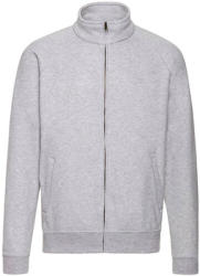 Fruit of the Loom Férfi Pulóver Hosszú ujjú Fruit of the Loom Classic Sweat Jacket - XL, Heather szürke