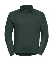 Russell Europe Uniszex hosszú ujjú galléros póló munkaruha Russell Europe Heavy Duty Collar Sweatshirt XS, Sötétzöld