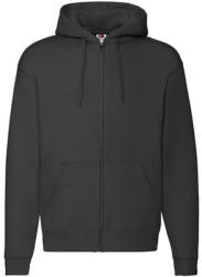 Fruit of the Loom Férfi Pulóver Kapucnis Hosszú ujjú Fruit of the Loom Premium Hooded Zip Sweat - 2XL, Fekete