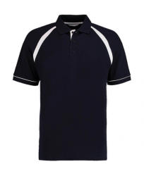 Kustom Kit Férfi rövid ujjú galléros póló Kustom Kit Classic Fit Oak Hill Polo 2XL, Sötétkék navy/fehér
