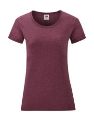 Fruit of the Loom Női csapott ujjú póló Fruit of the Loom Ladies' Valueweight T XS (8), Heather Burgundi vörös