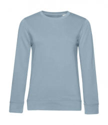 B&C Collection Női hosszú ujjú organikus pulóver B and C Organic Crew Neck /women French Terry L, Kék köd