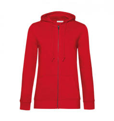 B&C Collection Női kapucnis hosszú ujjú organikus pulóver B and C Organic Zipped Hooded /women XS, Piros