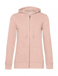 B&C Collection Női kapucnis hosszú ujjú organikus pulóver B and C Organic Zipped Hooded /women 2XL, Világos rózsaszín (Rózsaszín)