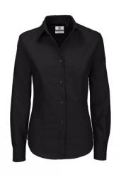B&C Collection Női hosszú ujjú blúz B and C Oxford LSL/women Shirt 5XL, Fekete