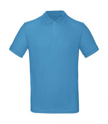 B and C Férfi rövid ujjú organikus galléros póló B and C Organic Inspire Polo /men L, Türkizkék