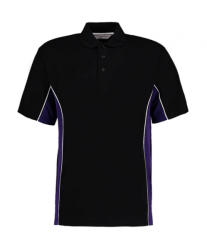 Kustom Kit Férfi rövid ujjú galléros póló Kustom Kit Classic Fit Track Polo XL, Fekete/Lila/Fehér