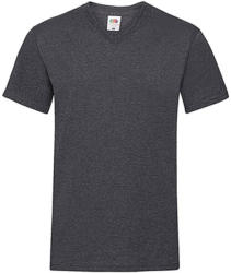 Fruit of the Loom Férfi póló Rövid ujjú Fruit of the Loom Valueweight V-Neck-Tee - S, Sötét heather szürke