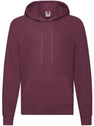 Fruit of the Loom Férfi Pulóver Kapucnis Hosszú ujjú Fruit of the Loom Lightweight Hooded Sweat - XL, Burgundi vörös