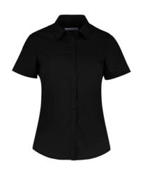 Kustom Kit Női rövid ujjú blúz Kustom Kit Women's Tailored Fit Poplin Shirt SSL XS, Fekete