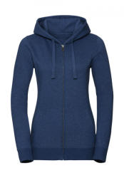 Russell Női kapucnis hosszú ujjú pulóver Russell Europe Ladies' Authentic Melange Zipped Hood Sweat XS, Óceán Melange