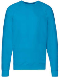 Fruit of the Loom Férfi pulóver hosszú ujjú Fruit of the Loom Lightweight Raglan Sweat - S, Azur kék