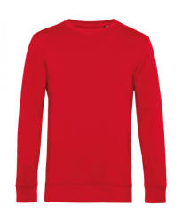 B&C Collection Uniszex hosszú ujjú organikus pulóver B and C Organic Crew Neck French Terry XS, Piros