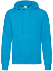 Fruit of the Loom Férfi Pulóver Kapucnis Hosszú ujjú Fruit of the Loom Classisc Hooded Sweat - L, Azur kék