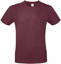 B and C Férfi rövid ujjú póló B&C #E150 T-Shirt -XS, Burgundi vörös