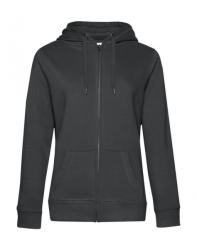 B&C Collection Női kapucnis hosszú ujjú pulóver B and C QUEEN Zipped Hooded /women L, Aszfalt szürke