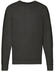 Fruit of the Loom Férfi pulóver hosszú ujjú Fruit of the Loom Lightweight Raglan Sweat - 2XL, Fekete