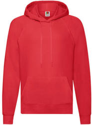 Fruit of the Loom Férfi Pulóver Kapucnis Hosszú ujjú Fruit of the Loom Lightweight Hooded Sweat - 2XL, Piros
