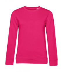 B&C Collection Női hosszú ujjú organikus pulóver B and C Organic Crew Neck /women French Terry XS, Magenta rózsaszín