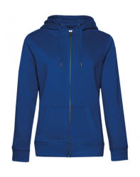 B&C Collection Női kapucnis hosszú ujjú pulóver B and C QUEEN Zipped Hooded /women XS, Királykék