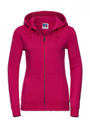 Russell Női kapucnis hosszú ujjú pulóver Russell Europe Ladies' Authentic Zipped Hood L, Fuchsia