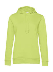 B&C Collection Női kapucnis hosszú ujjú organikus pulóver B and C Organic Hooded /women L, Lime zöld